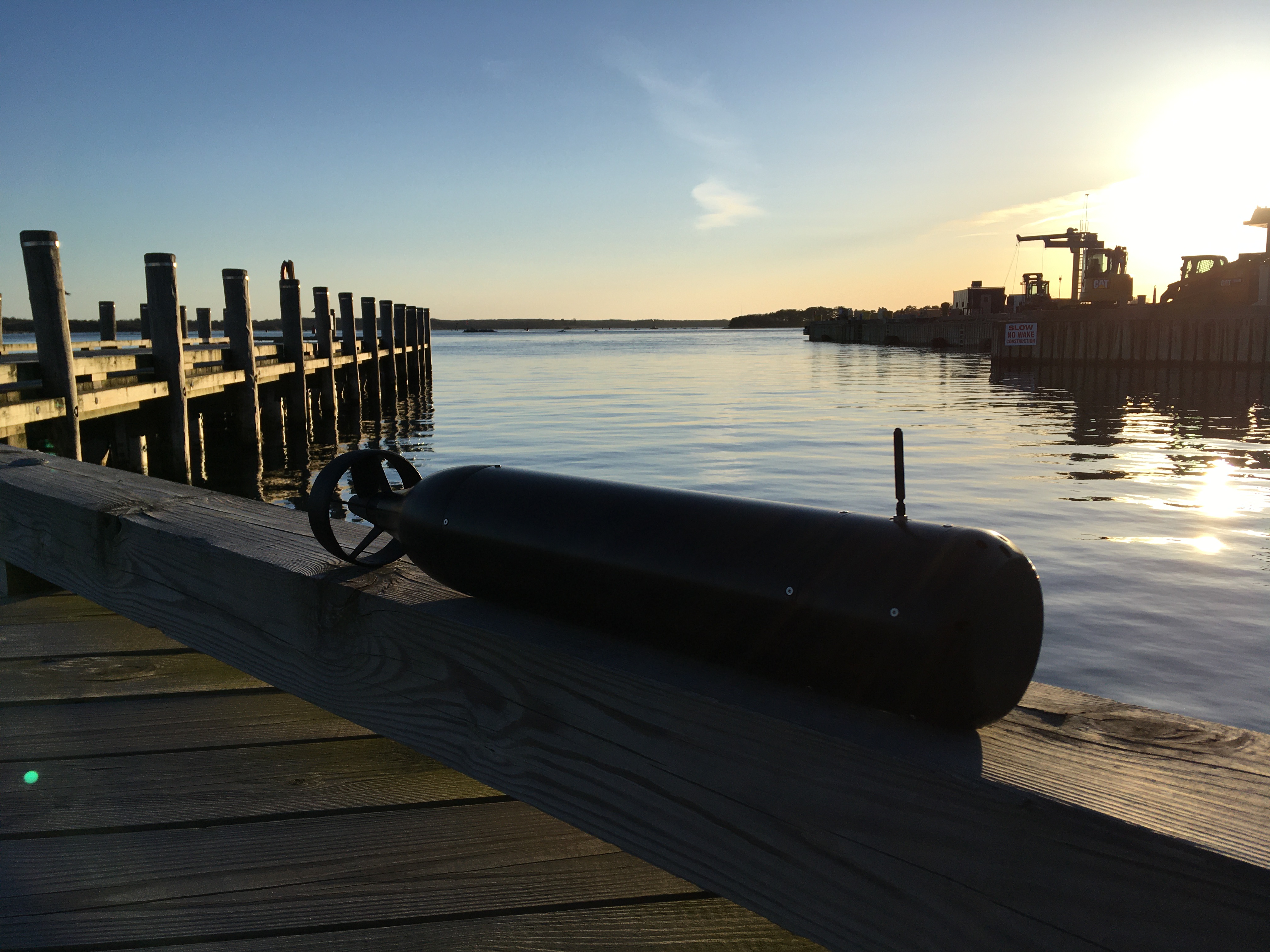 Thruster mounted on a test hull to support the development of vision-based navigation and station keeping (courtesy of ARAMADA Marine Robotics, Inc.)